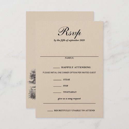 Sweet Happy Couple Food Choices and Song Request RSVP Card