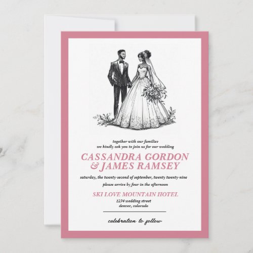 Sweet Happy Couple Wedding Invitation