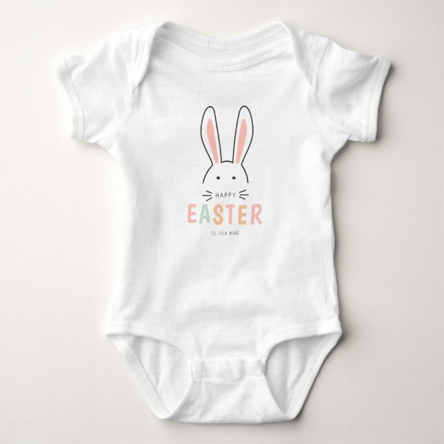 Sweet Happy Easter Bunny Baby Bodysuit (Front)