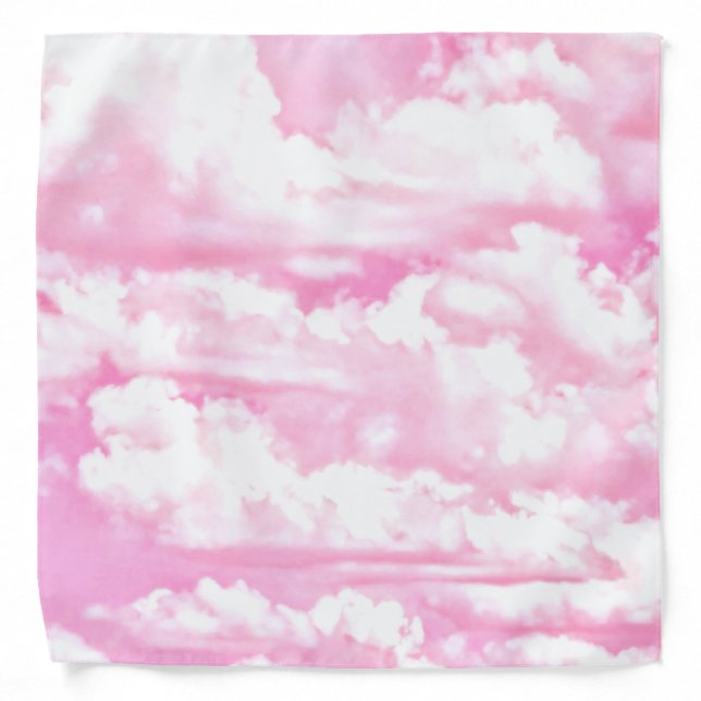 Sweet Happy Fuchsia Pink Clouds Bandana (Front)