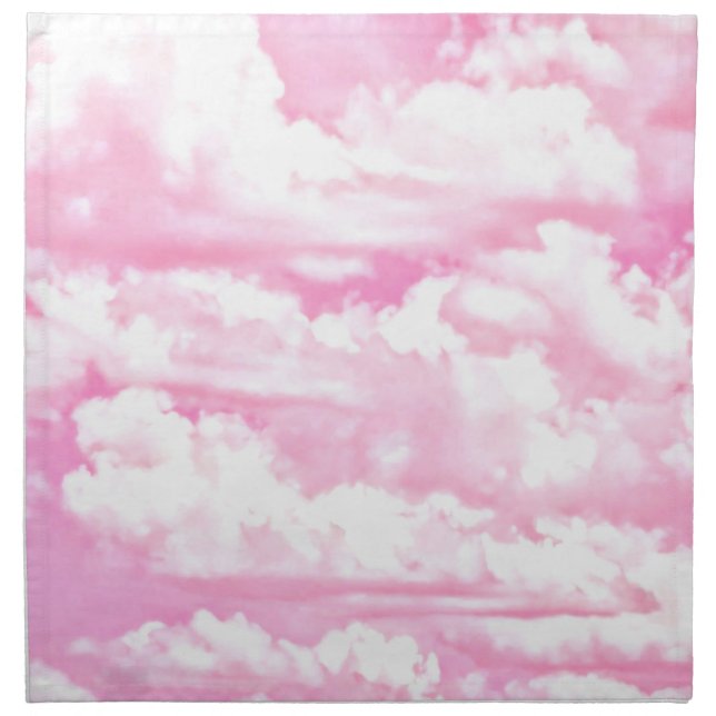 Sweet Happy Fuchsia Pink Clouds Cloth Napkin (Front)