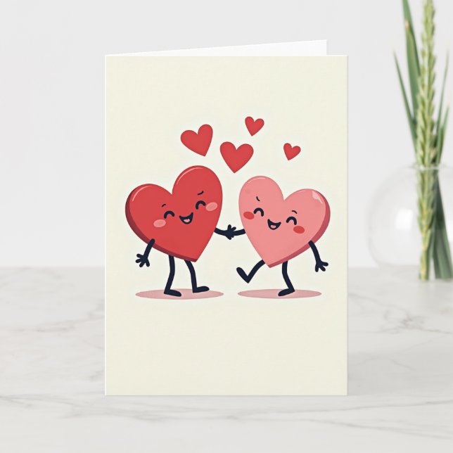 Sweet Happy Hearts Love Card (Front)