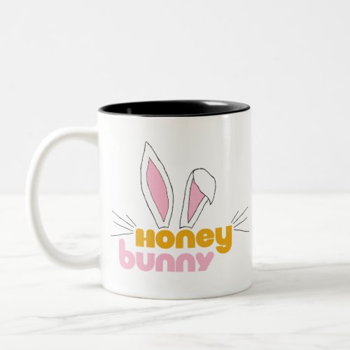 Sweet Happy Hunny Bunny Honey Rabbit Art Two_Tone Coffee Mug