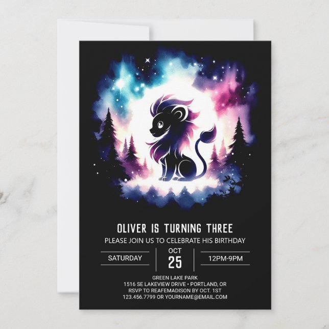 Sweet Happy Lion Birthday  Invitation (Front)