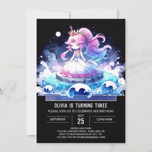 Sweet Happy Princess Birthday Invitation (Front)