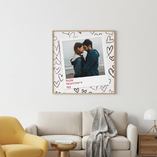 Sweet Happy Valentine Day Heart pink Couple Photo  Poster