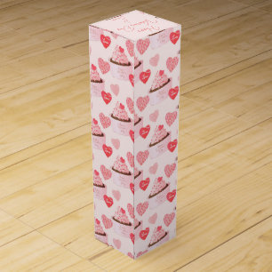 Sweet Happy Valentines Day Ice Cream Hearts Wine Box