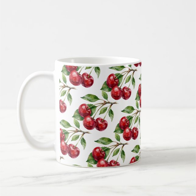 Sweet harvest watercolour cherries Mug (Left)