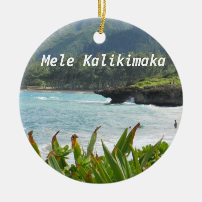 Sweet Hawaiian Beach Christmas Ornament (Front)