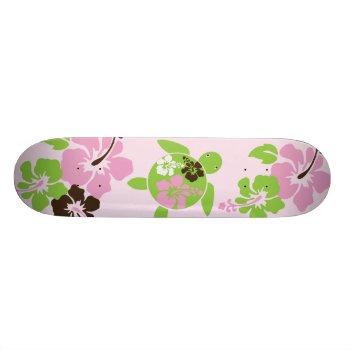 Sweet Hawaiian Honu Girl Skateboard by hapagirldesigns at Zazzle