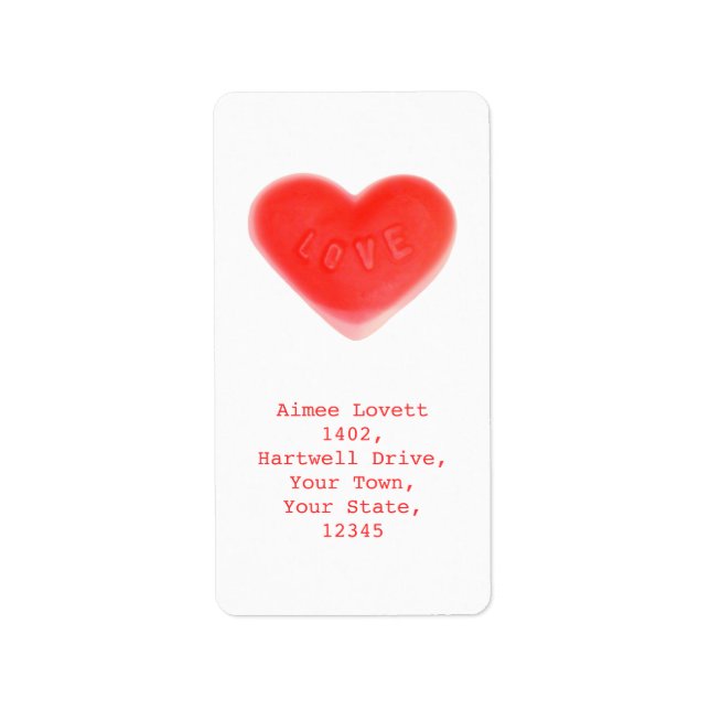 Sweet Heart address label portrait (Front)