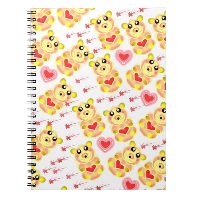 Sweet Heart Bear Nursery Pattern Notebook (Front)