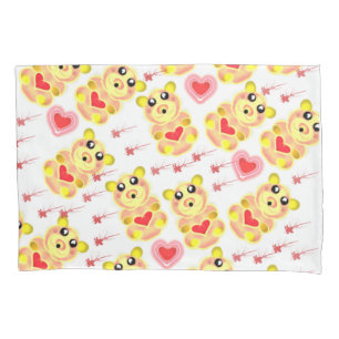 Sweet Heart Bear Nursery Pattern Pillow Case