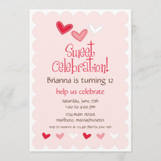Sweet Heart Birthday Party Invitation