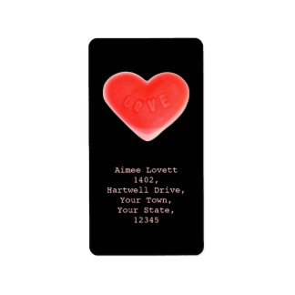 Sweet Heart Black address label portrait