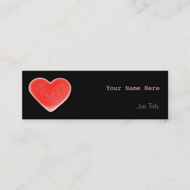 Sweet Heart Black business card skinny (Front)