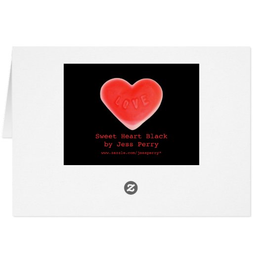 Sweet Heart Black 'I love U' card (Back Horizontal)