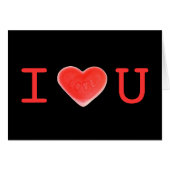 Sweet Heart Black 'I love U' card (Front Horizontal)