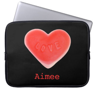 Sweet Heart Black 'Name' 15" laptop sleeve