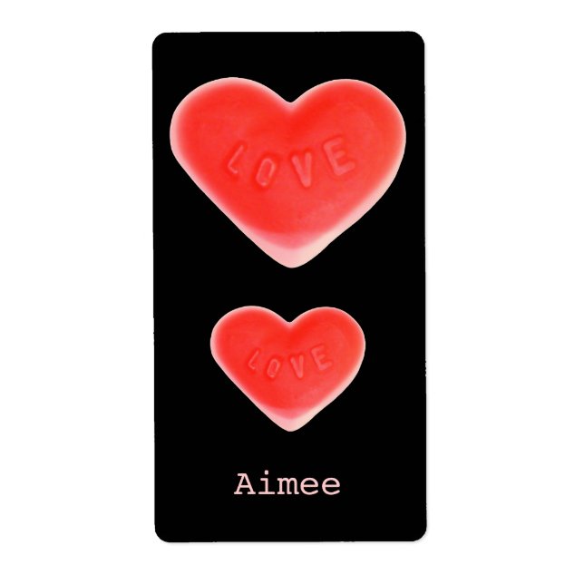 Sweet Heart Black 'Name'  label (Front)