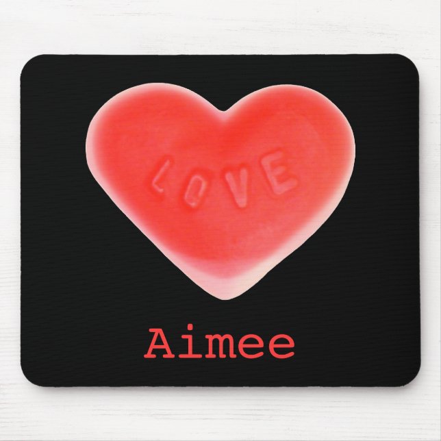 Sweet Heart Black 'Name' mousepad (Front)