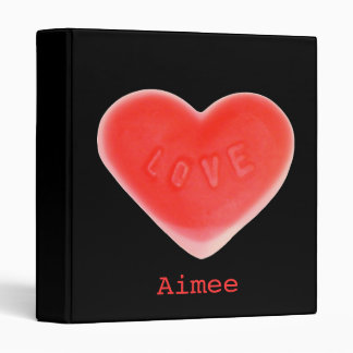 Sweet Heart Black  'Name' ring binder