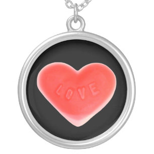 Sweet Heart Black necklace round