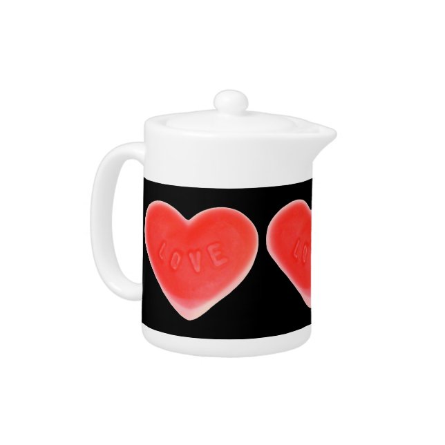 Sweet Heart Black teapot (Left)