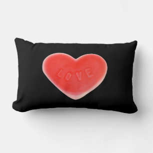 Sweet Heart Black two pattern throw pillow lumbar