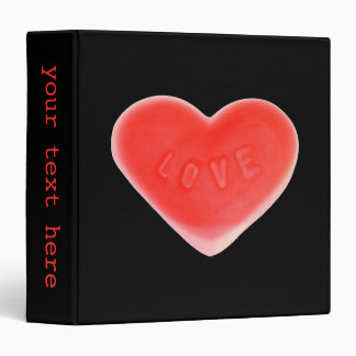 Sweet Heart Black 'Your Text' ring binder