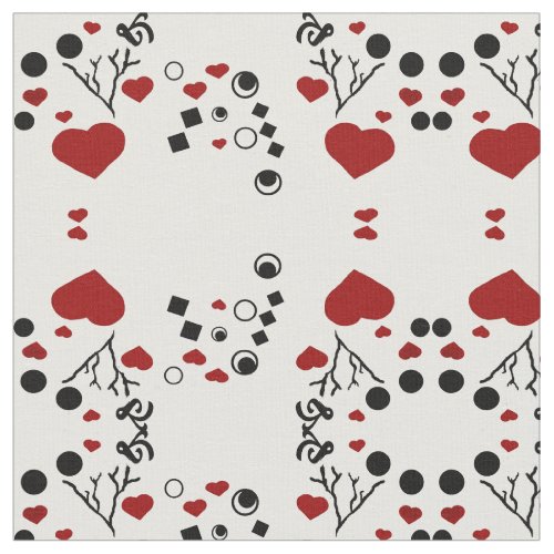 Sweet Heart Deal on BlackWhiteRed Fabric