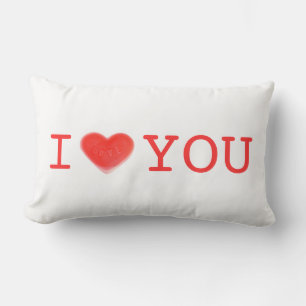 Sweet Heart 'I Heart You' two side lumbar Pillow