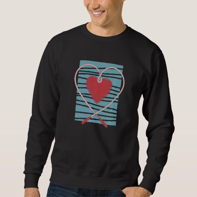 Sweet Heart Jump Rope Skipping Rope  For Women And Sweatshirt (Front)