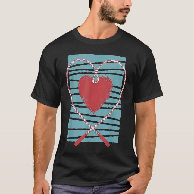 Sweet Heart Jump Rope Skipping Rope Lover T-Shirt (Front)