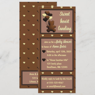 "Sweet heart landing" baby shower invitation