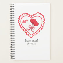 Sweet Heart Lollipop & Bird Personalized Notebook