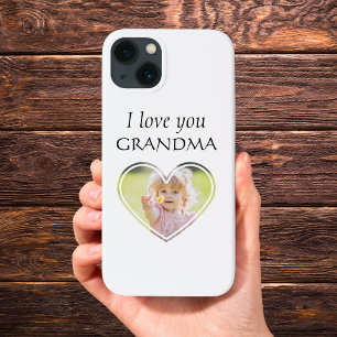Sweet Heart Love You Grandma Photo Editable Color iPhone 13 Case