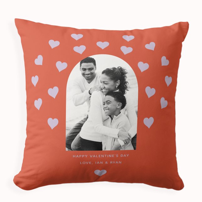 Sweet Heart Pattern Photo Valentine Gift Throw Pillow (Creator Uploaded)
