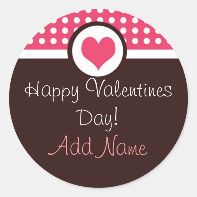 Sweet Heart Personalized Valentine's Day Sticker (Front)