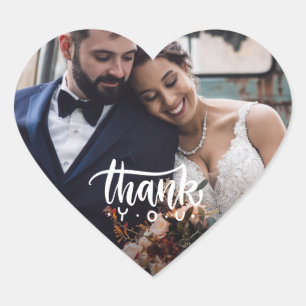  Sweet Heart Photo Wedding Thank You Favor Sticker