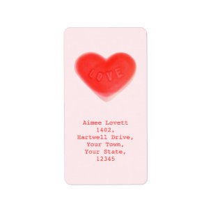 Sweet Heart Pink address label portrait