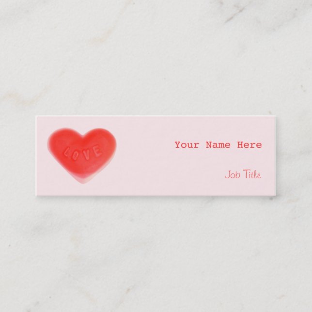 Sweet Heart Pink business card skinny (Front)