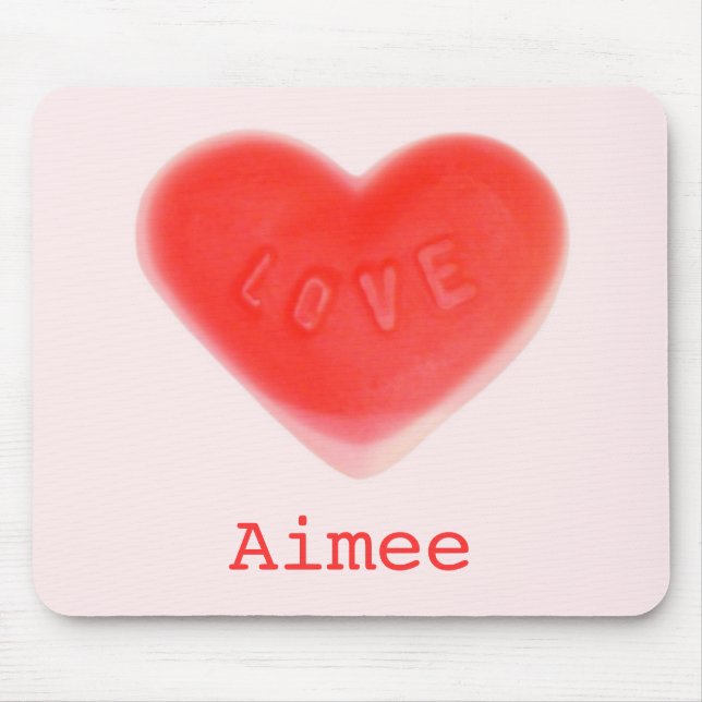 Sweet Heart Pink 'Name' mousepad (Front)