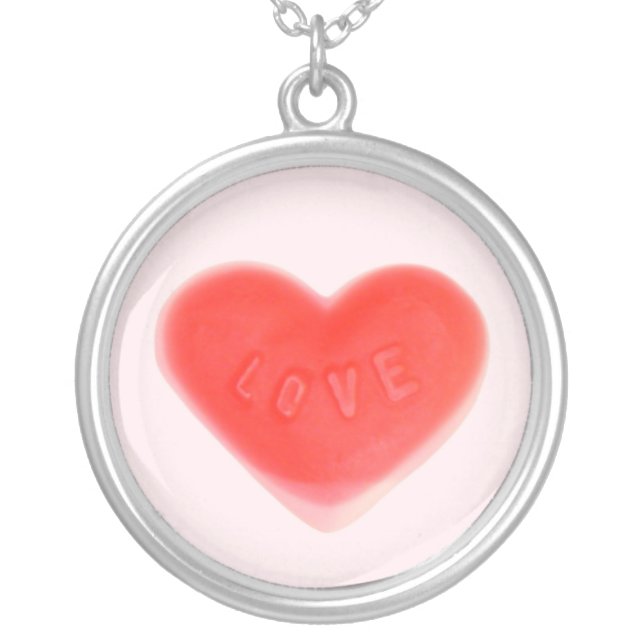 Sweet Heart Pink necklace round (Front)
