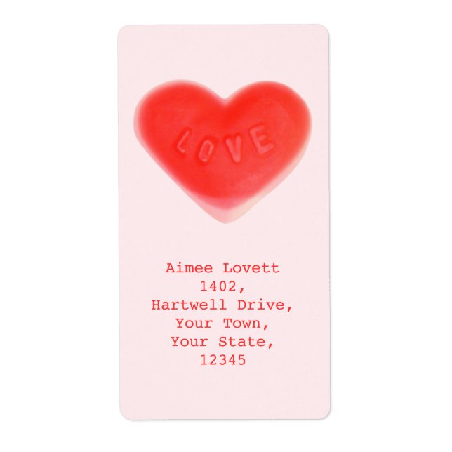 Sweet Heart Pink shipping label portrait (Front)