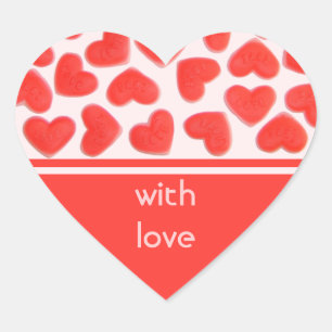 Sweet Heart Pink 'with love' sticker heart