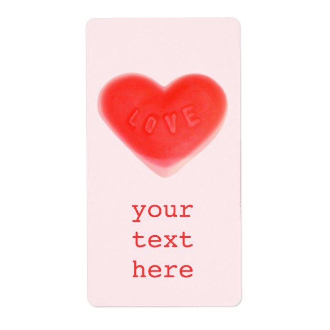 Sweet Heart Pink 'Your Text' label large (Front)