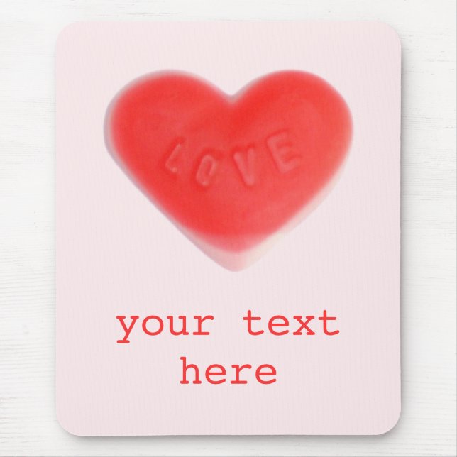 Sweet heart Pink 'Your Text' mousepad (Front)