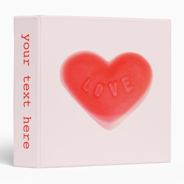 Sweet Heart Pink 'Your Text' ring binder (Front/Spine)