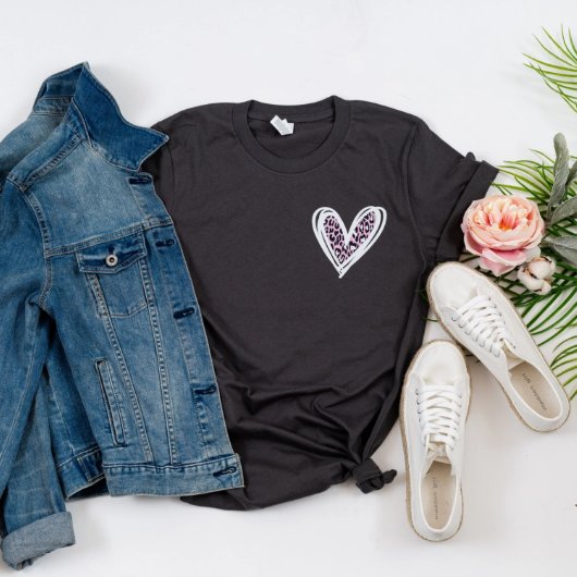 Sweet Heart Pocket Cotton And Polyester T-Shirt (Front)